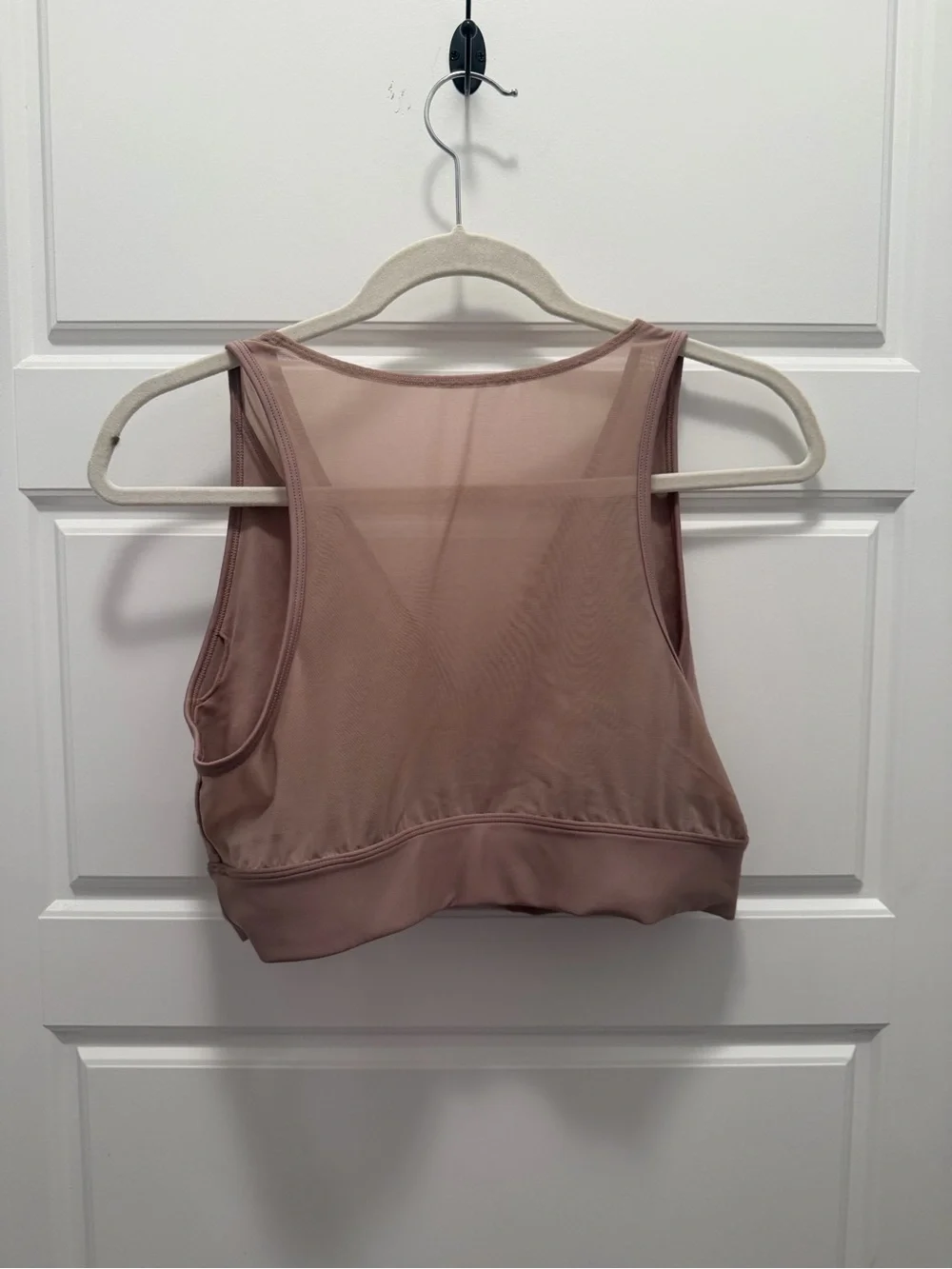 ALO Yoga Airlift Mesh Taupe V-Neck Mesh Back Sports Bra